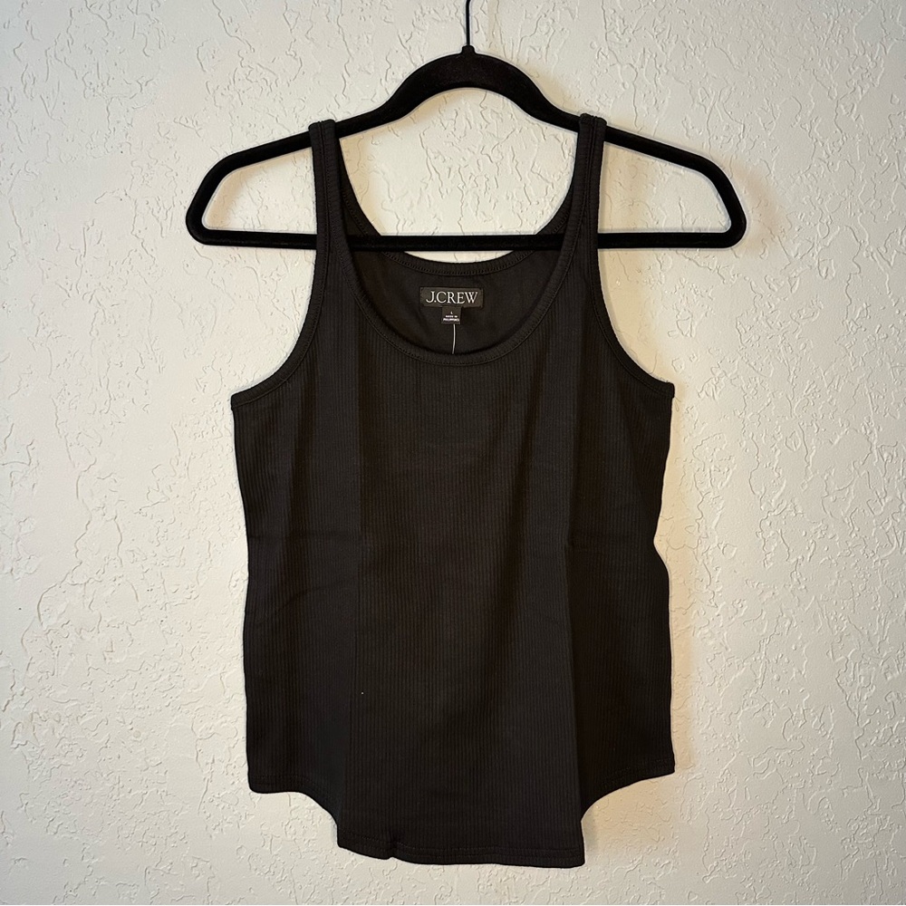 J. Crew Classic Black Ribbed Tank Top